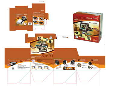 Mechanical 
      
 
 
 
 layout, graphics and box for gidital picture frame.
