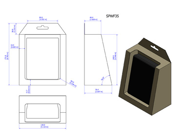 Cad 
      
 
 
 drawings specifications of open face product package.