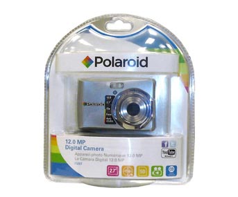 Design 
      
 
 
 
 of PVC vacuum-formed clam-shell pack and graphic panels for Polaroid compact camera.