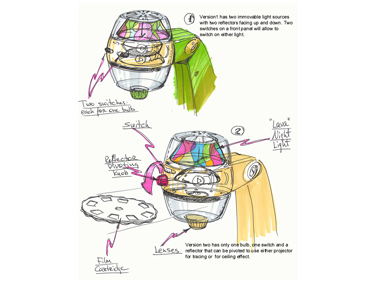 Conceptual mechanical sketches.