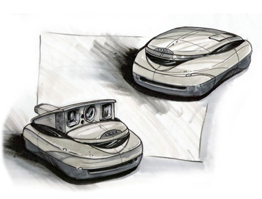 Conceptual 
      
 
 
 
 hand sketch for Polaroid new instant camera.